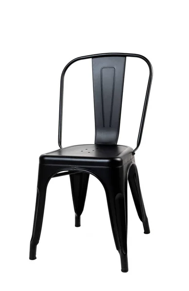 Black Metal Chair Back Isolated White Background — Stok fotoğraf