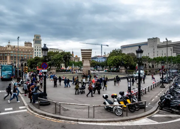 Barcelona España Mayo 2018 Placa Catalunya Plaza Cataluña Centro Barcelona — Foto de Stock