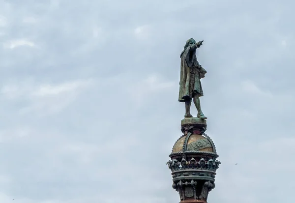 Staty Christopher Columbus Barcelona Katalonien Spanien — Stockfoto
