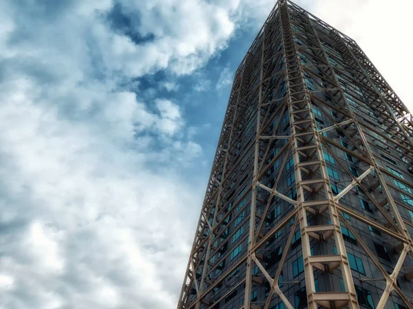 Edificio Rascacielos Moderno Espacio Copia Vacío Para Texto Del Editor — Foto de Stock