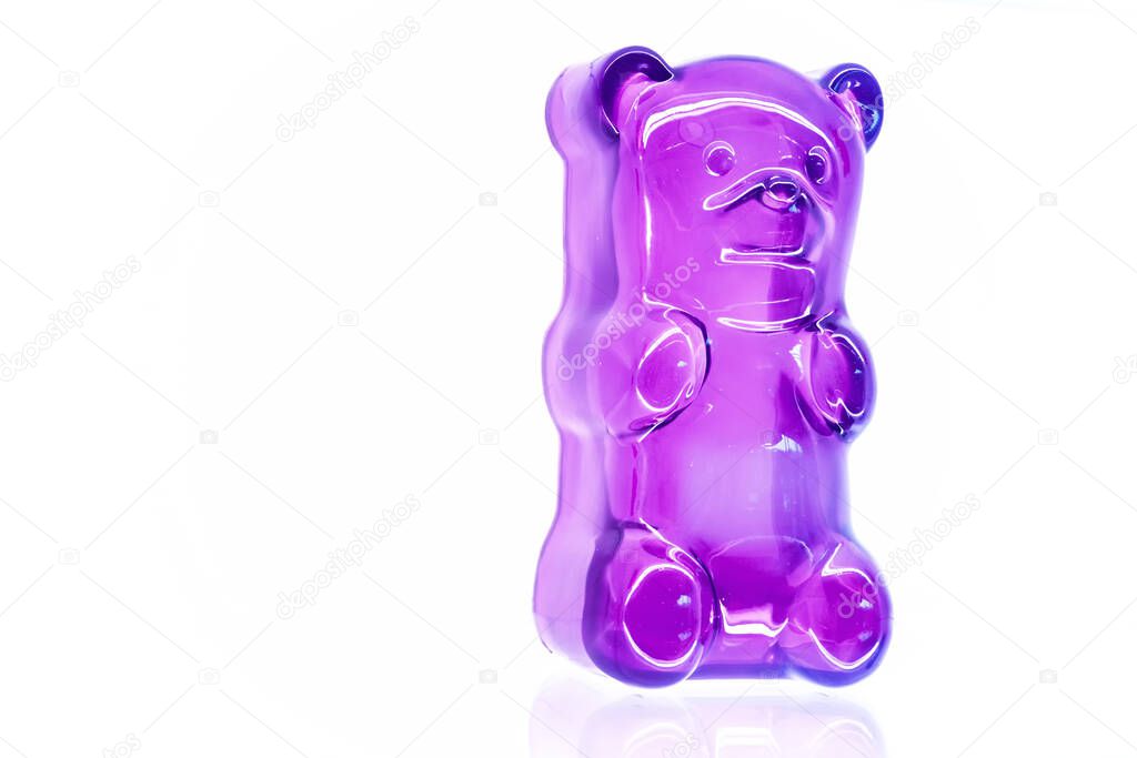 Gummy bear on a white background.