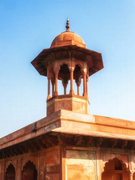 Ingang Poort Detail Van Taj Mahal India Gemaakt Van Rode — Stockfoto