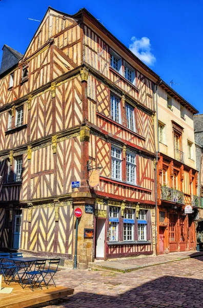 Half timbered houses in the old town of rennes ille-et-villaine, brittany, france
