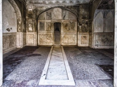 Kızıl Kale 'nin, Agra' nın, Uttar Pradesh 'in, Hindistan' ın güzel iç kısımları..