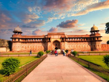 Jahangiri Mahal, Agra Fort sarayda. UNESCO Dünya Mirası Uttar Pradesh, Hindistan