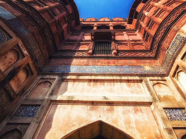 Une Partie Fort Rouge Agra Inde Patrimoine Mondial Unesco — Photo