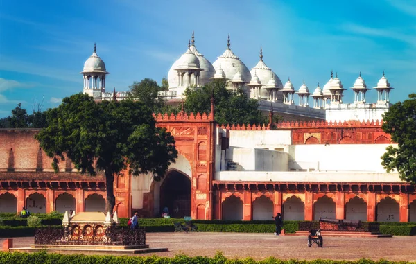 Röda Fortet Agra Ett Unesco Världsarv Och Största Turist Highlights — Stockfoto