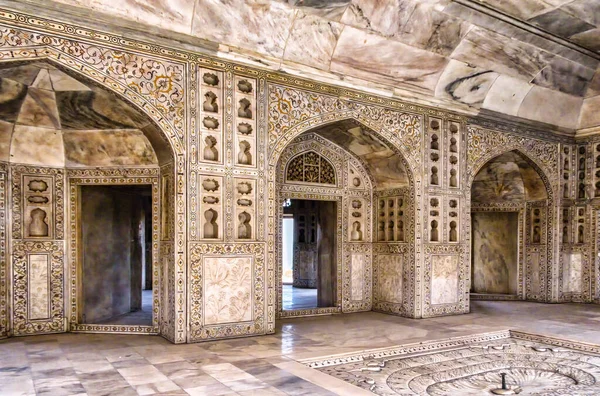 Belle Décoration Intérieure Fort Rouge Agra Uttar Pradesh Inde — Photo