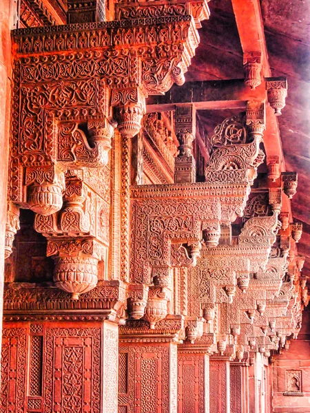 Sculture Nel Palazzo Jehangir Agra Fort Agra Uttar Pradesh India — Foto Stock