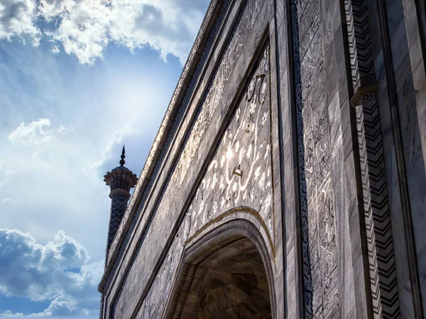 Sonnenreflexion Auf Den Kunstvollen Edelsteinen Die Die Wände Des Taj — Stockfoto