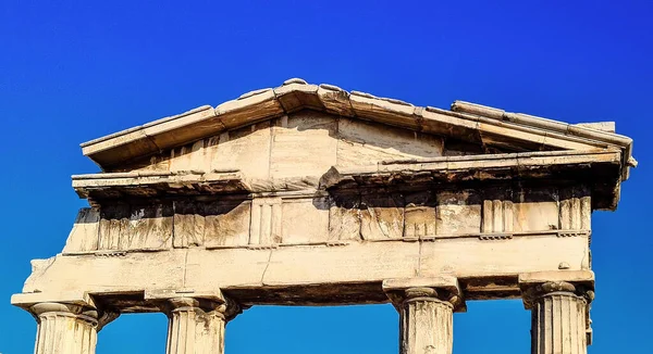 Πύλη Της Αθηνάς Αρχεγέτης Ρωμαϊκή Αγορά Στην Αθήνα Αρχαιολογική Αρχιτεκτονική — Φωτογραφία Αρχείου