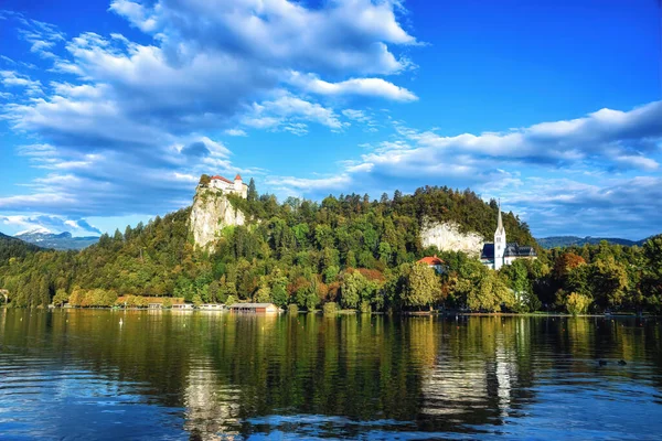 Castelo Bled Lago Bled Blejsko Jezero Bled Julian Alps Eslovénia — Fotografia de Stock