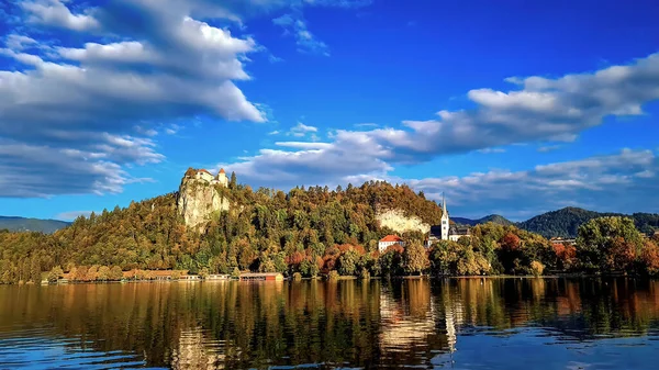 Замок Блед Blejsko Jezero Бледі Джуліан Альпи Словенія Європа — стокове фото