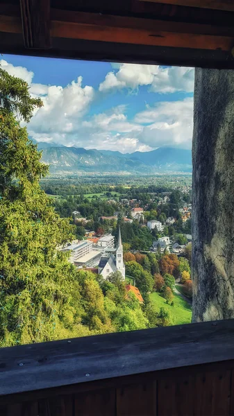 Вид Замку Бледі Село Бледі Словенія — стокове фото