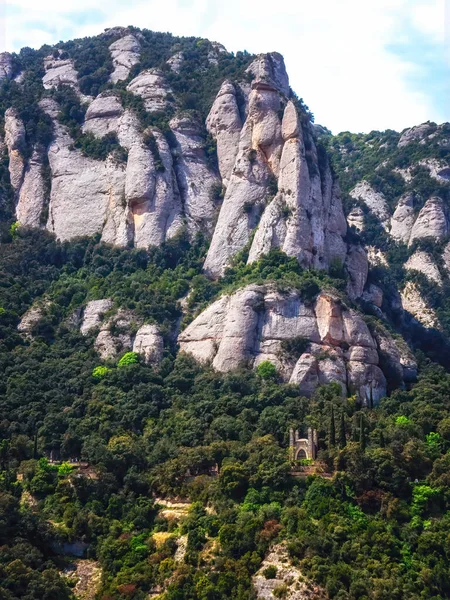 Roman Ruins Mountain Montserrat Barcelona Spain — Stock fotografie