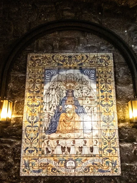 Picture Tiles Image Holy Mary Her Child Abbey Santa Maria — ストック写真