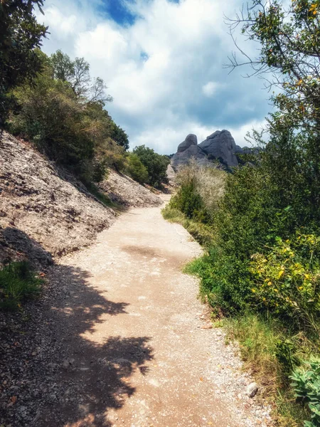 Montserrat Multi Peaked Mountain Located City Barcelona Catalonia Spain Part — Foto de Stock