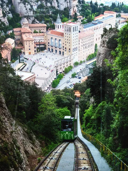 Kolejka Linowa Montserrat Piękny Letni Dzień Katalonia Hiszpania — Zdjęcie stockowe