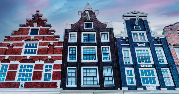 Gevels Van Amsterdamse Grachtenpanden Nederland — Stockfoto
