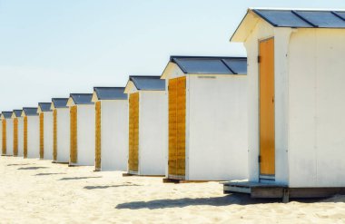 Cadzand Bad plajındaki kulübeler, Hollanda