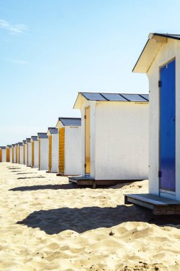 Cadzand Bad plajındaki kulübeler, Hollanda