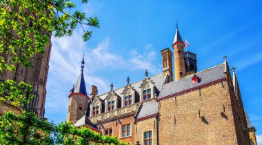 öğleden sonra görünümü güzel, ortaçağ church of our lady, bruges, Belçika
