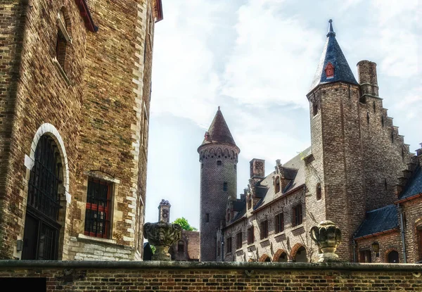 Medieval Architecture Bruges Old Town Belgium — 스톡 사진