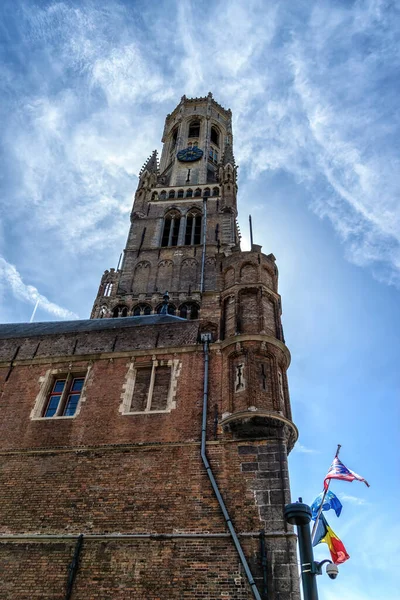 Belçika Nın Flanders Kentindeki Tarihi Bruges Kasabasında Belfort Olarak Bilinen — Stok fotoğraf