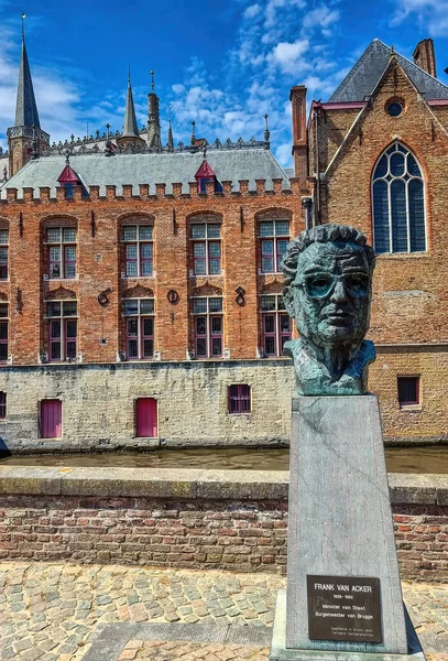 Bruges Belgium May 2022 Bronze Sculpture Statue Frank Van Acker — Stockfoto