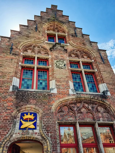 Traditional Colorful Belgian Facades Houses Weaponshield Bruges Belgium — Stockfoto