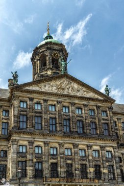 Kraliyet Sarayı (Felemenkçe: koninklijk paleis) city, amsterdam, Hollanda, 17. yy Klasik stil.