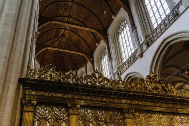 Amsterdam, Hollanda - 18 Haziran 2022: Yeni Kilise 'nin İç Görünümü