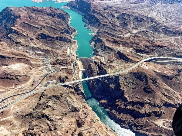 Aerial View Hoover Dam Arizona Nevada Border — Stockfoto