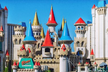 Las Vegas, Nevada, USA - August 01, 2022:The Excalibur Hotel and Casino is medieval themed resort in Vegas with more than 3,900 rooms