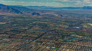 Henderson, Nevada, U.S.A, The aerial view of a residential area before sunset.
