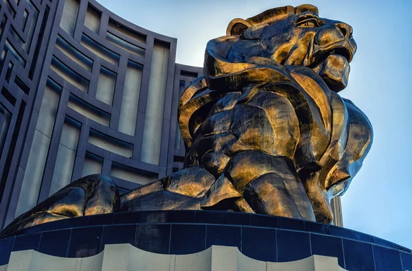 Las Vegas Nevada Usa August 2022 Leo Lion Bronze Statue — Fotografia de Stock