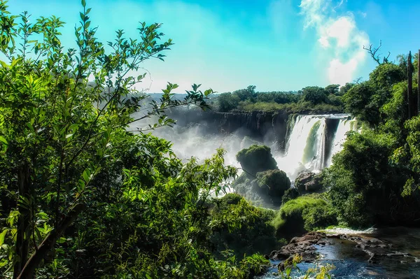 Водопады Игуасу Границе Аргентины Бразилии Парагвая — стоковое фото