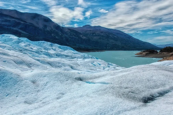 Lód Tworzy Się Powierzchni Lodowca Perito Moreno Patagonia Argentyna — Zdjęcie stockowe