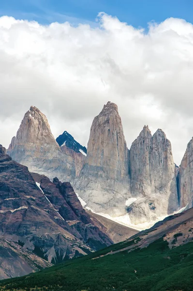 Base Las Torres viewpoint, Torres del Paine, Chile. Chilean Patagonia landscape.