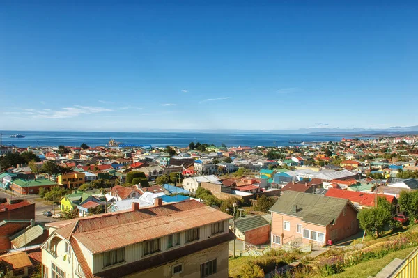 Vista Las Casas Puerto Natales Puerta Entrada Uno Los Atractivos —  Fotos de Stock