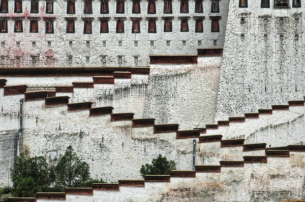 Detalhes Palácio Potala Lhasa — Fotografia de Stock