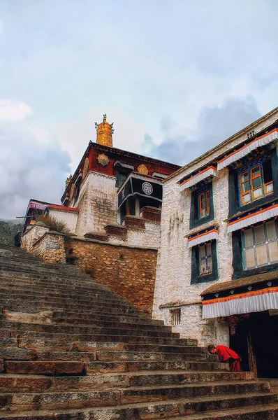 Mosteiro Sera Montanha Wangbur Prefeitura Lhasa Tibete China — Fotografia de Stock