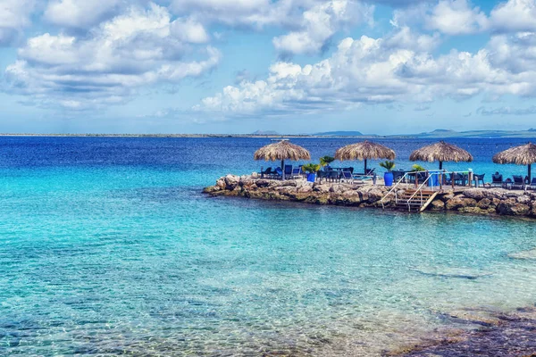 Resort Brygga Används För Avkoppling Bonaire Nederländska Antillerna — Stockfoto
