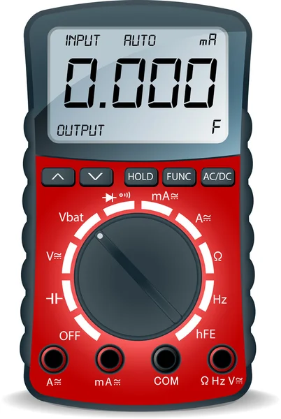 Röd multimeter — Stock vektor