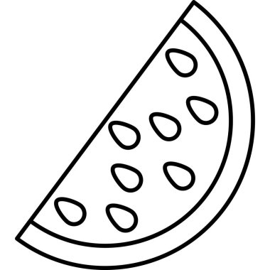 Karpuz Meyvesi Simgesi Vektör Çizgisi