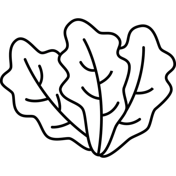 Icône de légumes de laitue romaine contour vectoriel — Image vectorielle