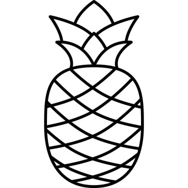 Ananas Meyvesi Simgesi Vektör Özeti