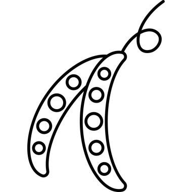 Bezelye Sebze Simgesi Vektör Çizgisi