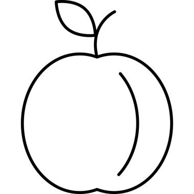 Nektarin Meyve Simgesi Vektör Özeti