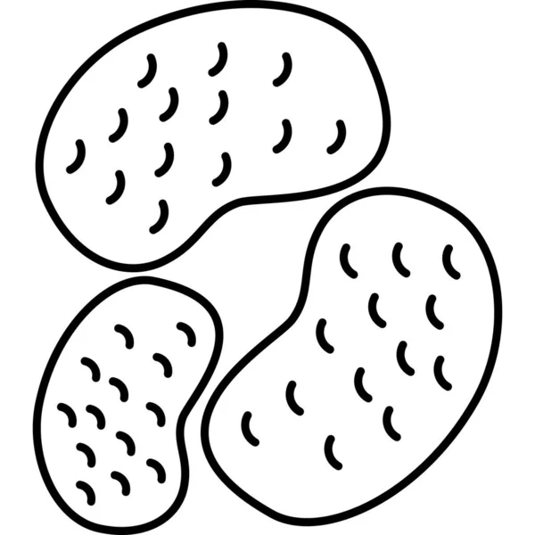 Potatis Vegetabilisk ikon vektor skiss — Stock vektor